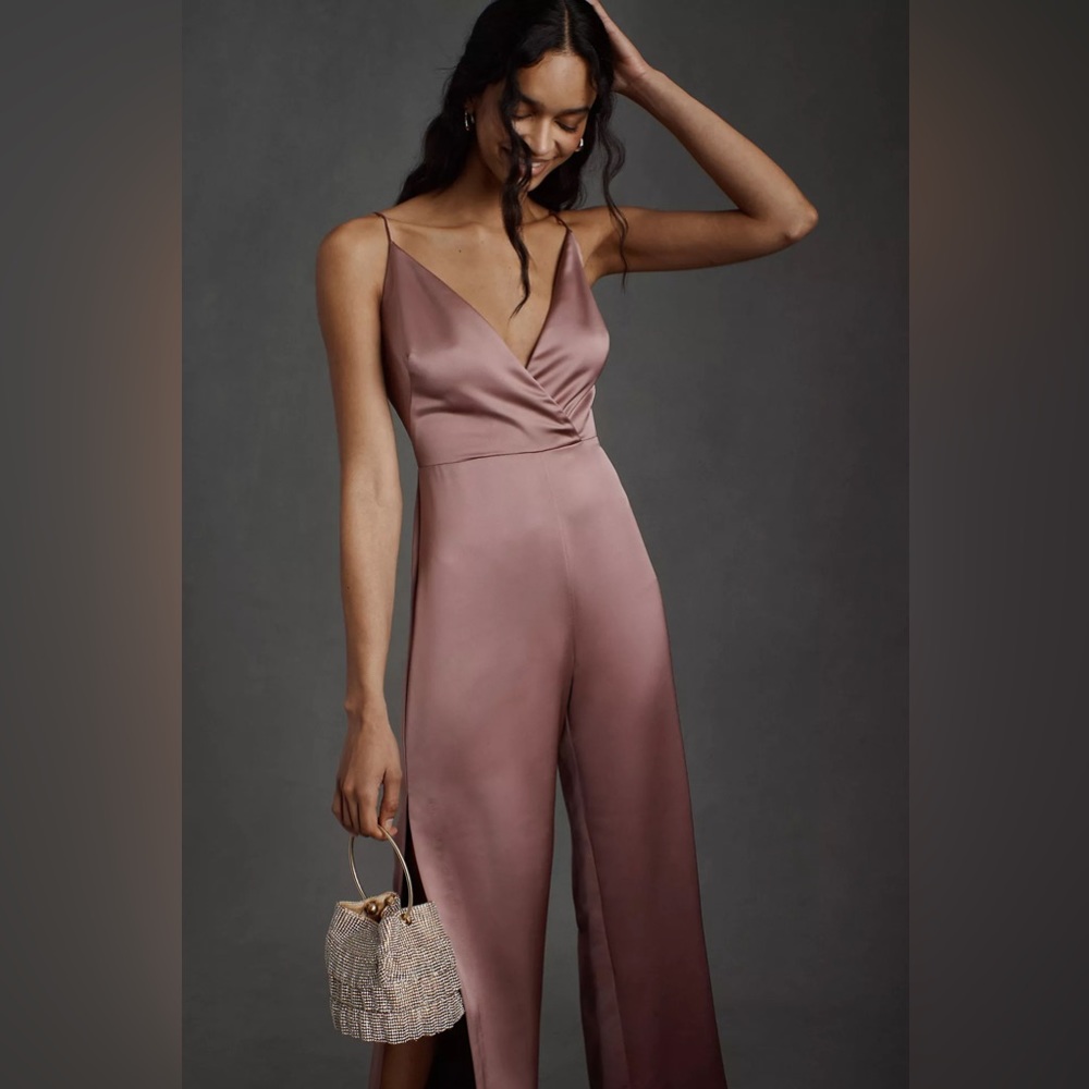 New Monique Llulihier BHLDN Doutzen Mauve Jumpsuit Size 4